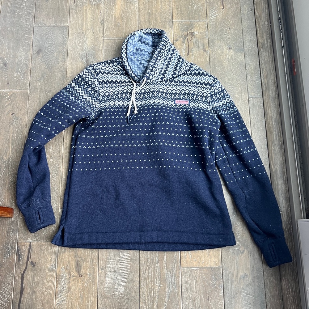 Vineyard vines Navy Blue Patterned Womens  Sweatshirt